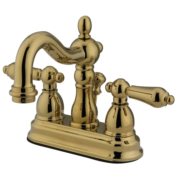 4" Centerset Bathroom Faucet, Polished Brass